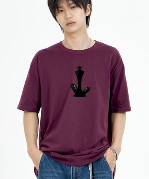 몬스터 드라큐라 반팔티 와인