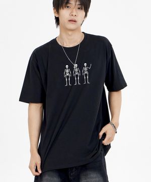 몬스터 스켈레톤 반팔티 블랙