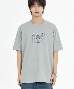 몬스터 스켈레톤 반팔티 민트