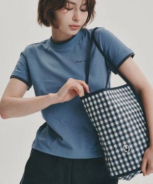 방수) 체크 숄더백 (네이비)