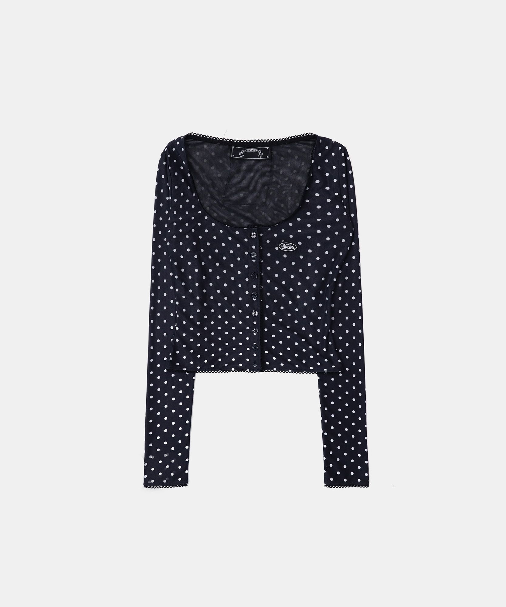 BADBLOOD ♥ Splash Dot Round Cardigan /追跡付 MUSINSA公式 | BADBLOOD [AQUA] Splash Dot Round Cardigan - Navy