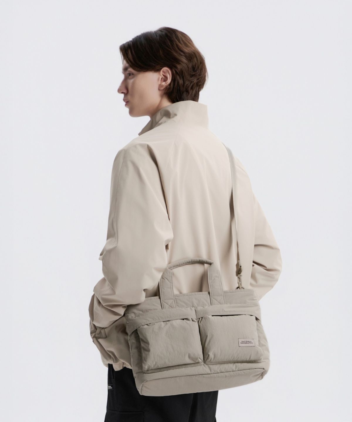 내셔널지오그래픽(NATIONALGEOGRAPHIC) N253ATO510 경량 와이드 토트백 BEIGE