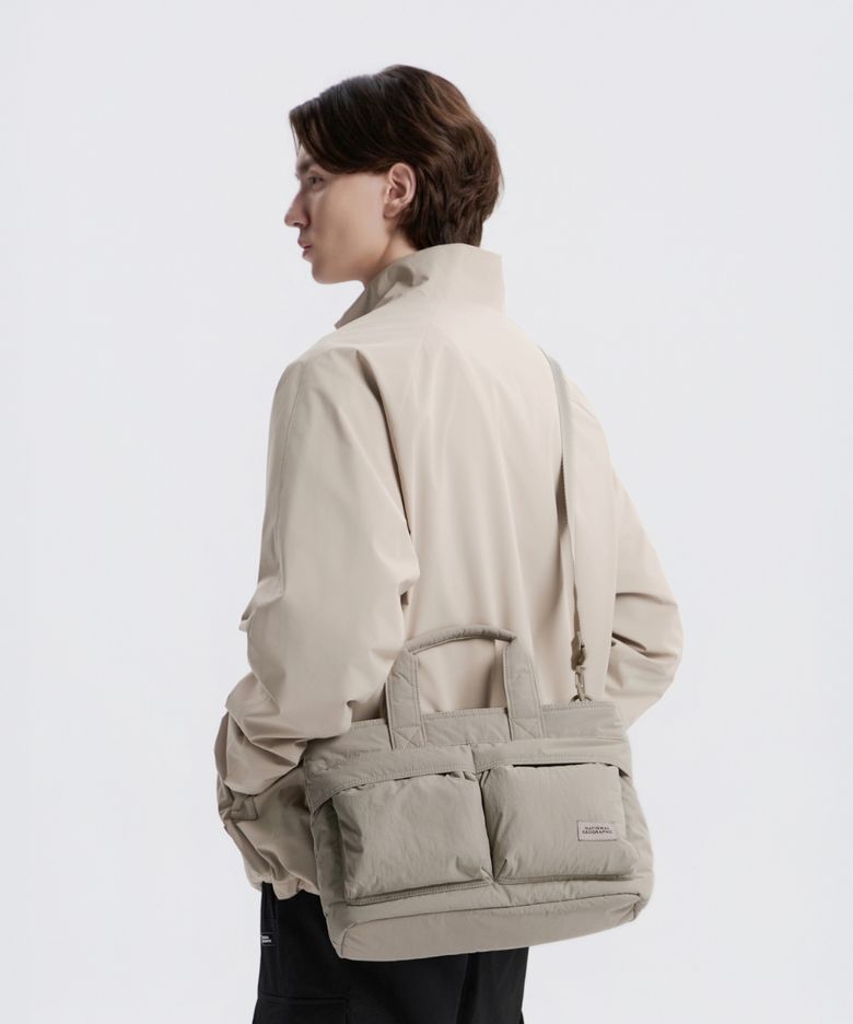 N253ATO510 경량 와이드 토트백 BEIGE