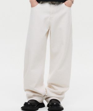 시그니처 카펜터 데님 팬츠 크림