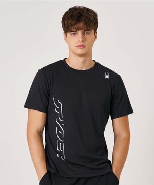 남성 컨투어 패턴 반팔 티셔츠 SPKFCNRS203MBLK