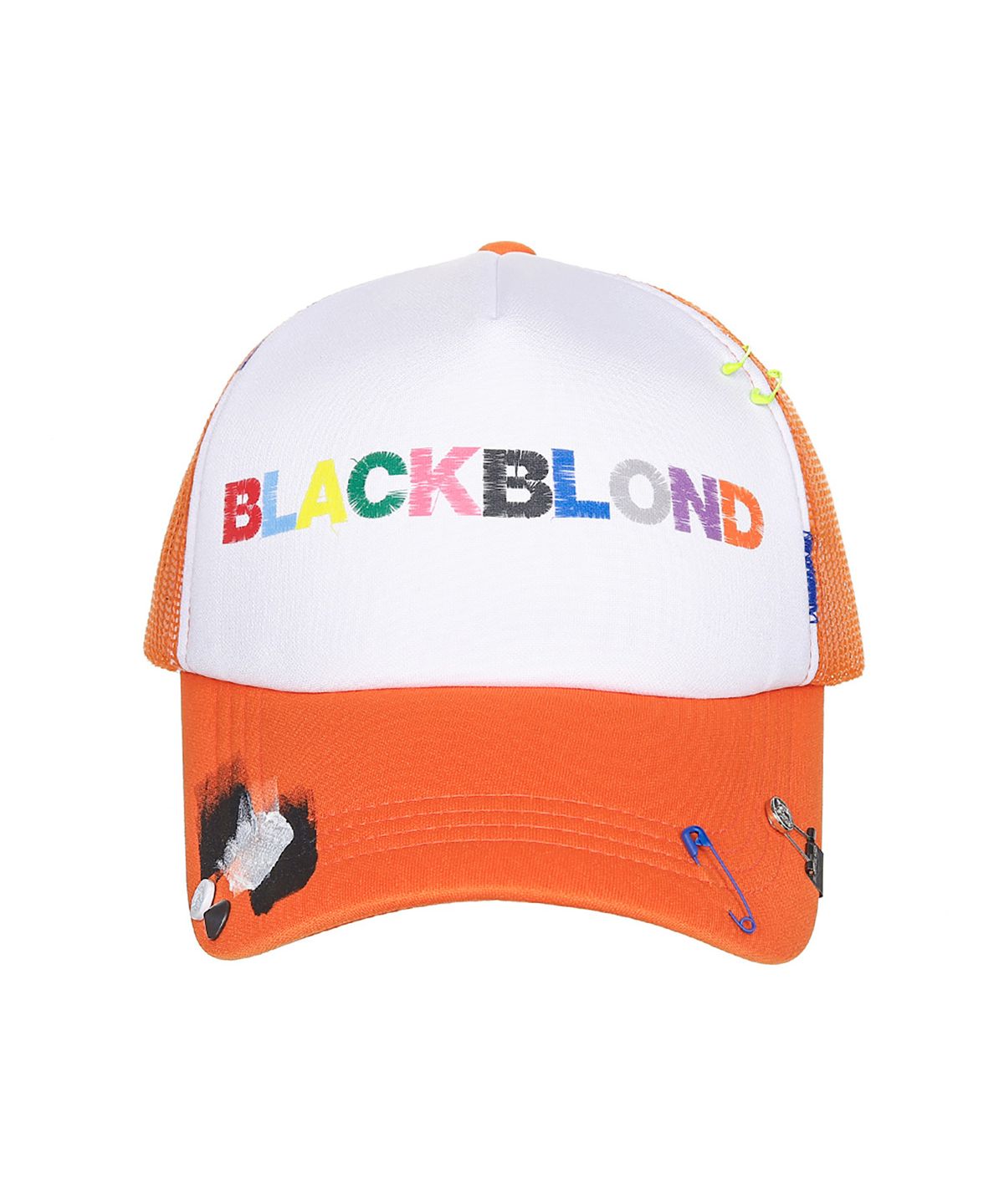 블랙블론드(BLACKBLOND) 비비디 언커버 컬러스 로고 트러커 매쉬 캡 (오렌지)