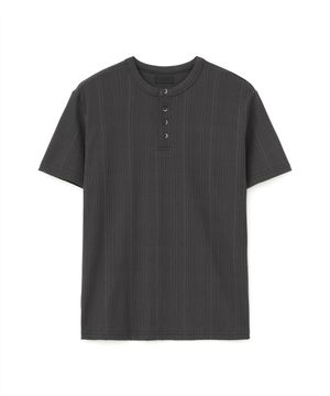 리브드 헨리넥 하프 슬리브 차콜