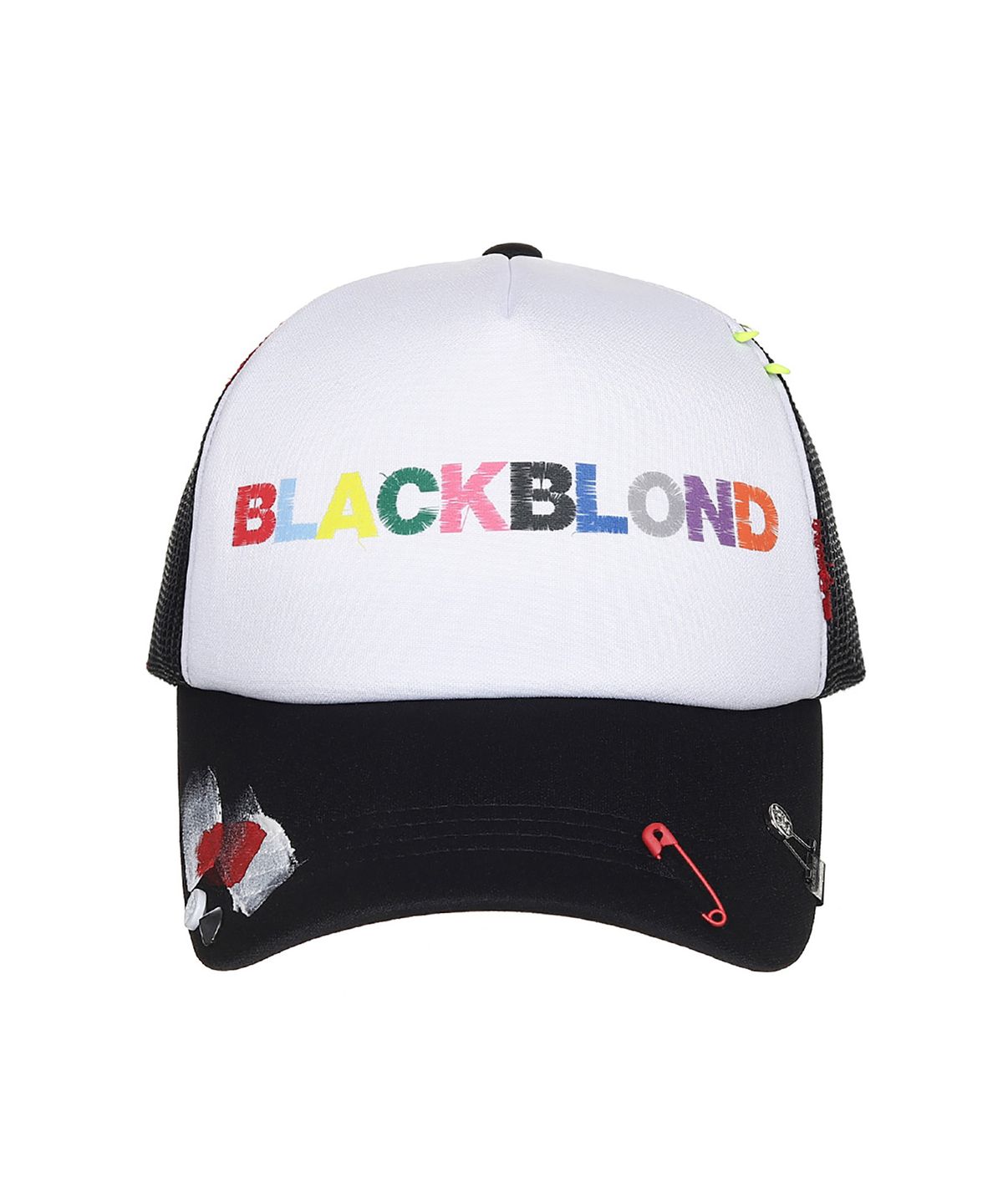 블랙블론드(BLACKBLOND) 비비디 언커버 컬러스 로고 트러커 매쉬 캡 (블랙)