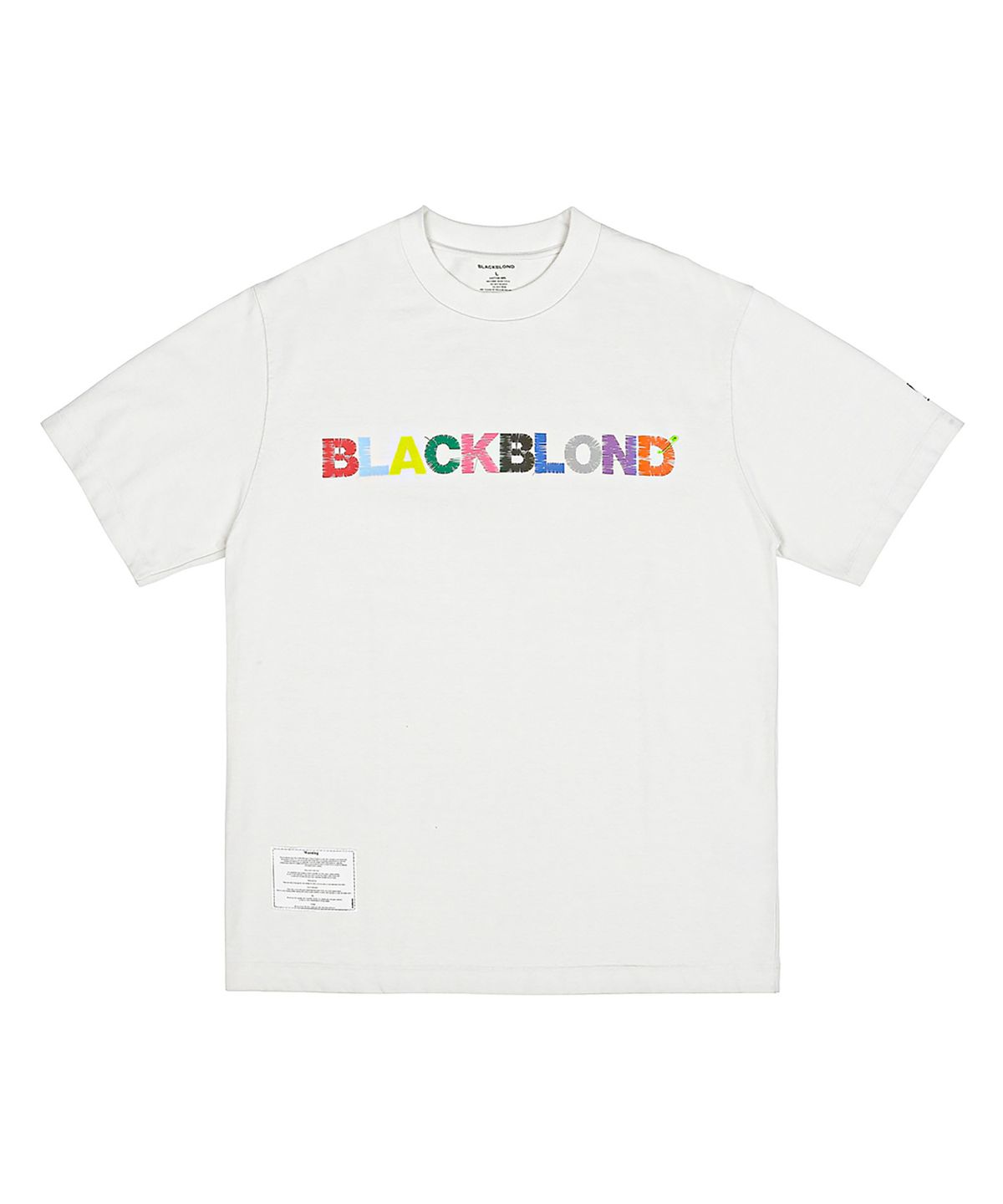 블랙블론드(BLACKBLOND) 비비디 언커버 컬러스 로고 피그먼트 반팔티 (빈티지 화이트)