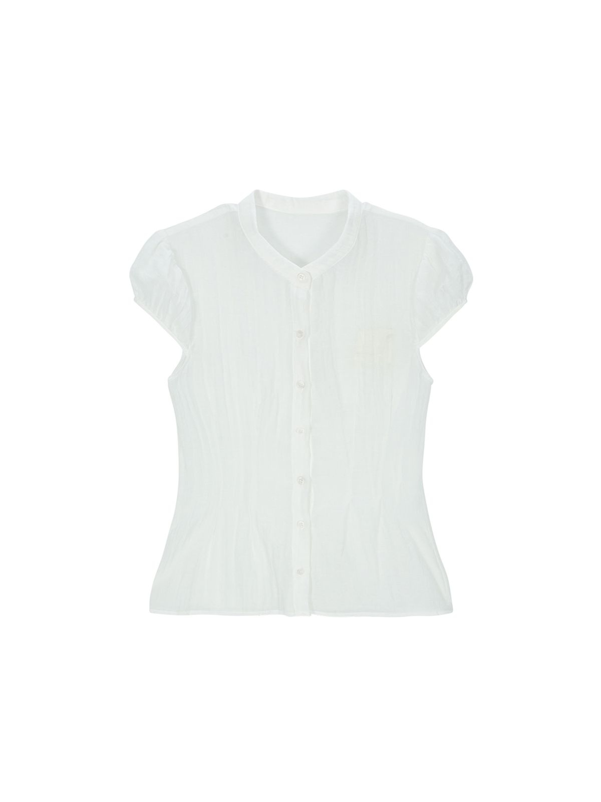 샐러드바구니(SALAD BAGUNI) Sheer cap sleeve blouse - white