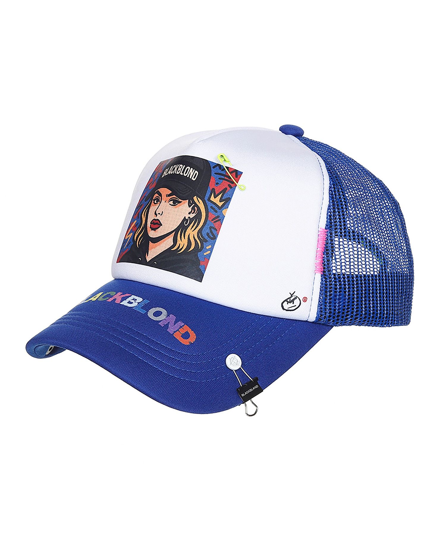 BLACKBLONDのBBD Pop Clash Trucker Mesh Cap 全2色 MUSINSA | BLACKBLOND Vivid Pop Clash Trucker Mesh Cap (Blue)