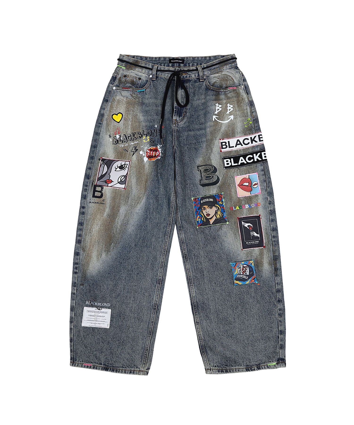 BLACKBLONDのBBD Pop Clash Multi Patch Denim Pants MUSINSA | BLACKBLOND Vivid Pop Clash Multi Patch Denim Pants