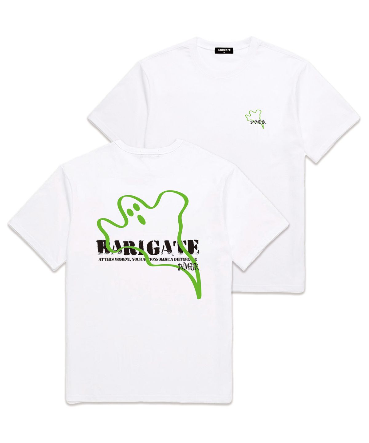 바리게이트(BARIGATE) GHOSTLIINE 오버핏 반팔 티셔츠 (BS027) 화이트