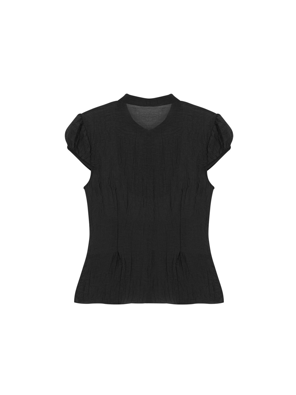 샐러드바구니(SALAD BAGUNI) Sheer cap sleeve blouse - black
