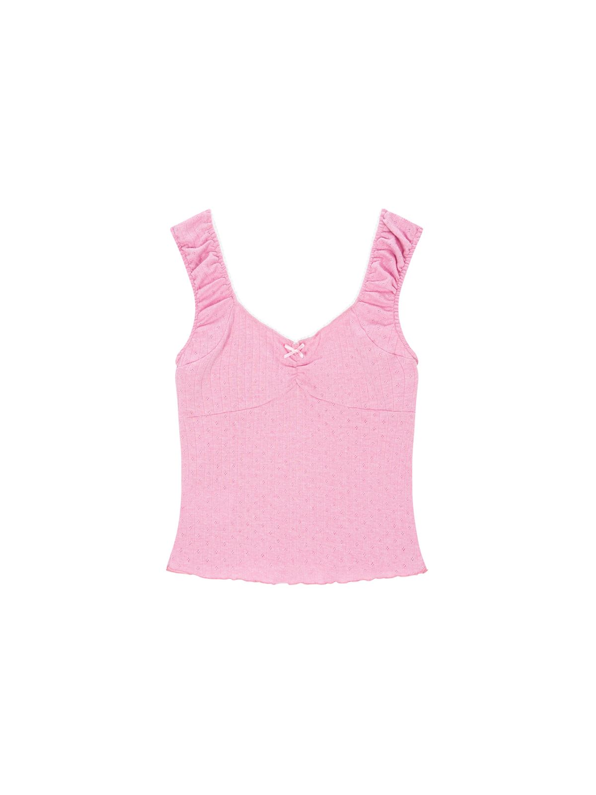 샐러드바구니(SALAD BAGUNI) Frill lace cap sleeve - pink