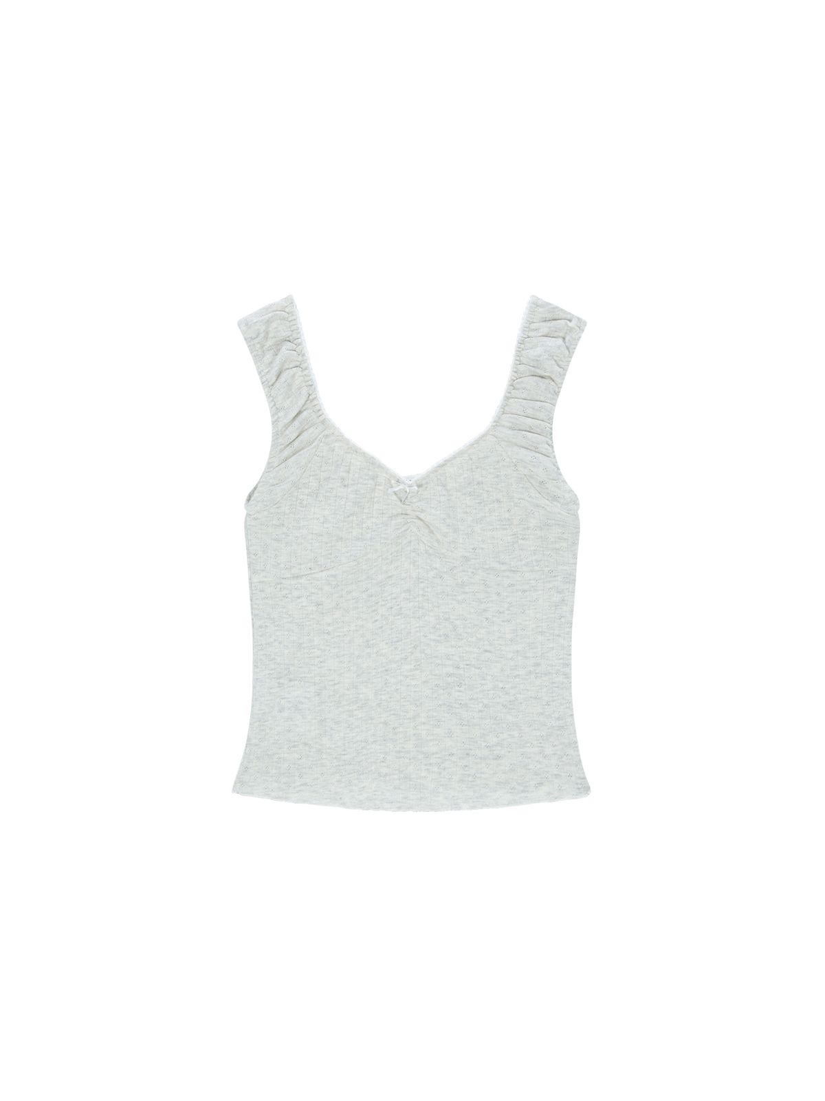 샐러드바구니(SALAD BAGUNI) Frill lace cap sleeve - gray