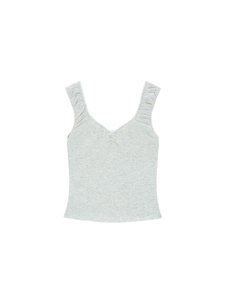 Frill lace cap sleeve - gray