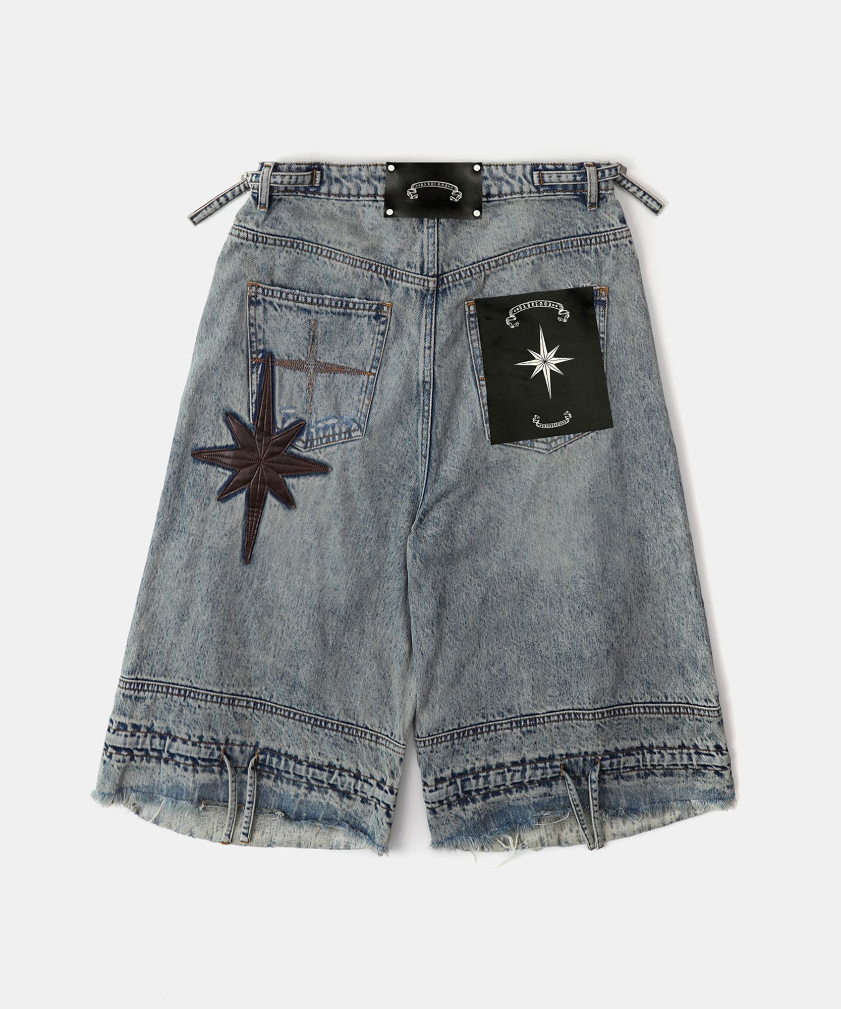 ★BAD BLOOD★ Convex Denim Long Bermuda Pants 3color MUSINSA | BADBLOOD Convex Denim Long Bermuda Pants - Light Blue