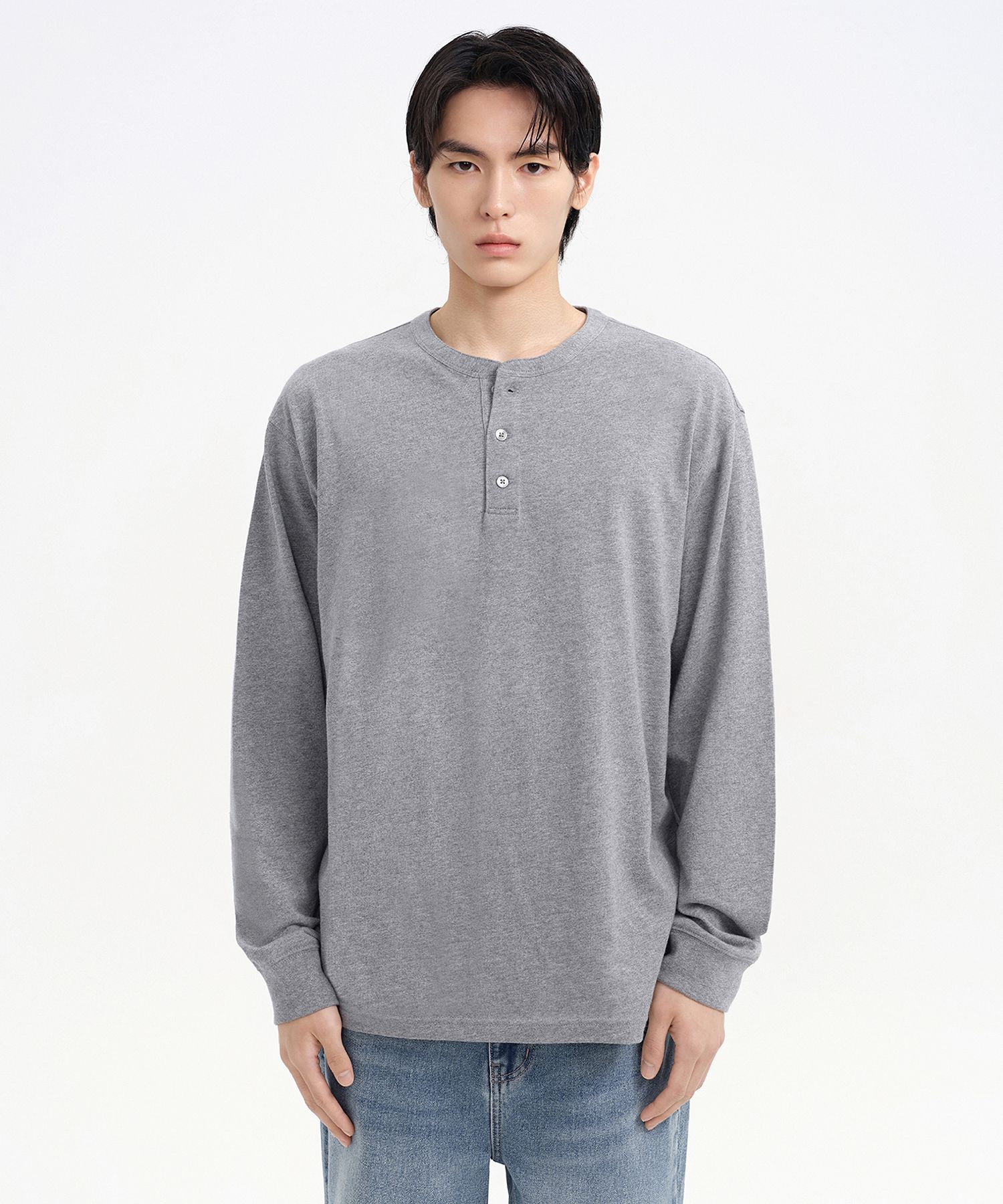 MUSINSA公式 | MUSINSA STANDARD リップカフスヘンリーネック長袖T