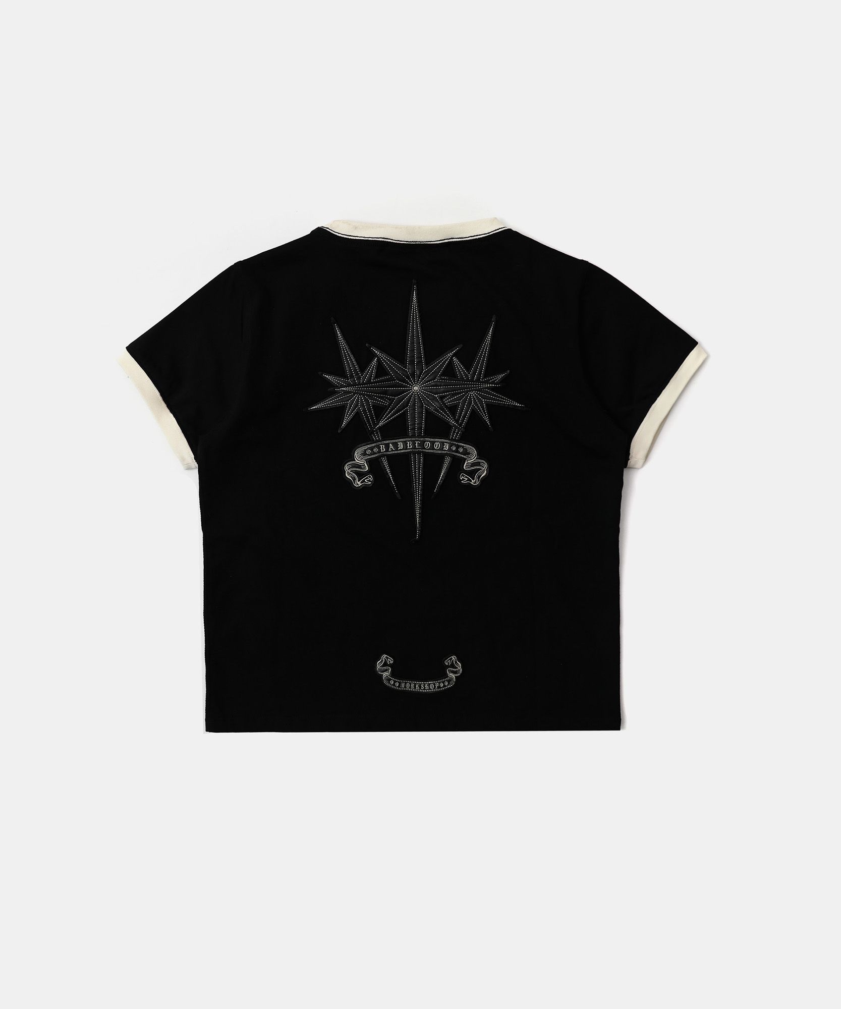 MUSINSA公式 | BADBLOOD Cosmo Triple Patch Ringer T-Shirt - Black
