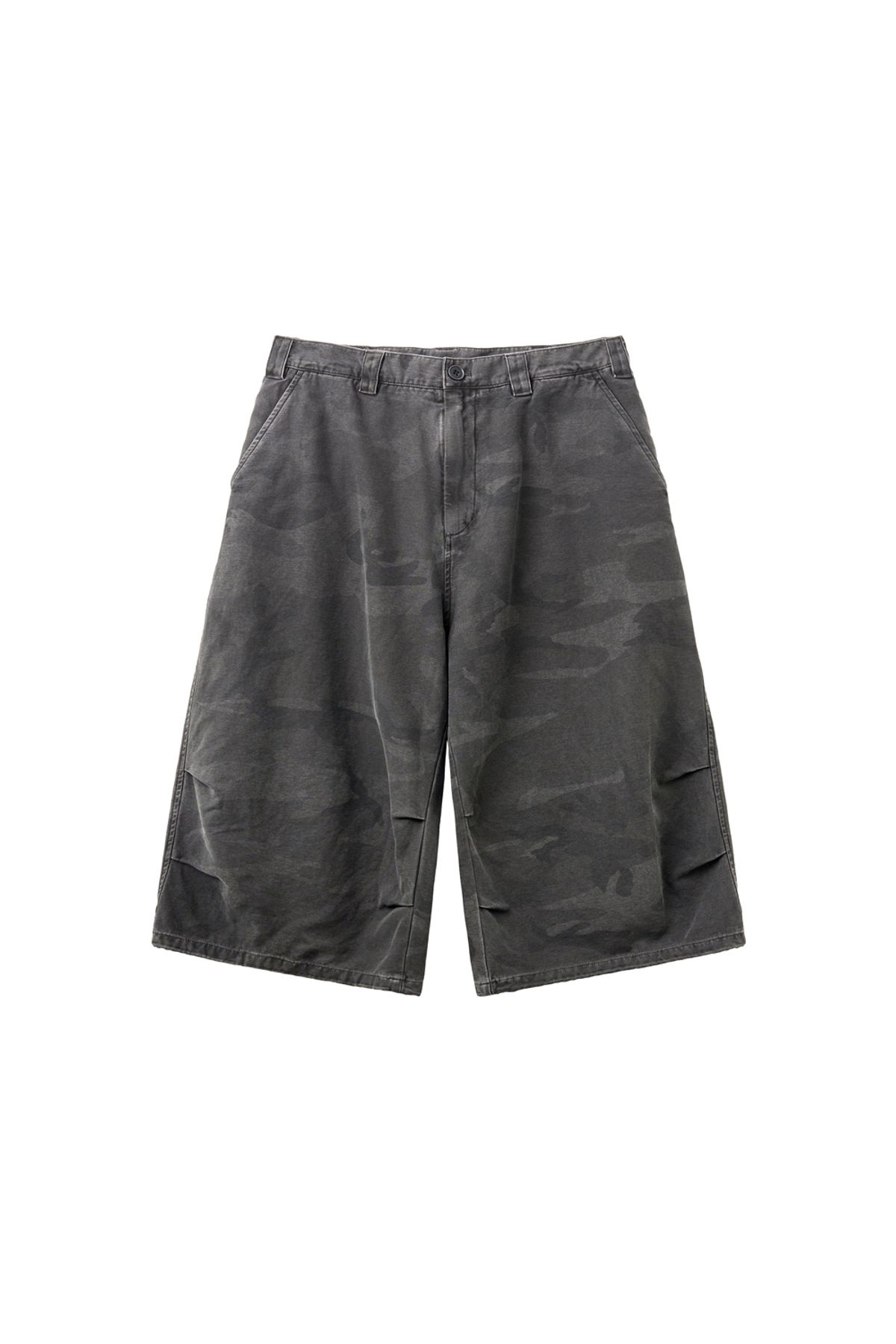 해칭룸(HATCHINGROOM) Snow Shorts Over Dyed Camo Charcoal