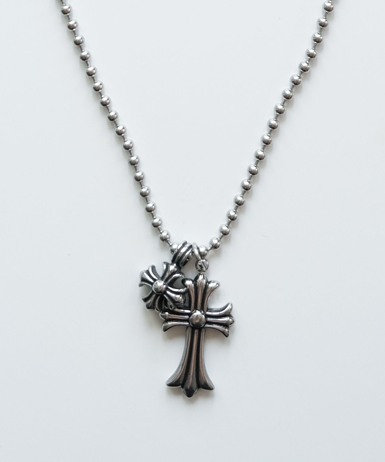 MUSINSA NAKEDBLOOD17 [HANDMADE] Double Cross Charm Necklace