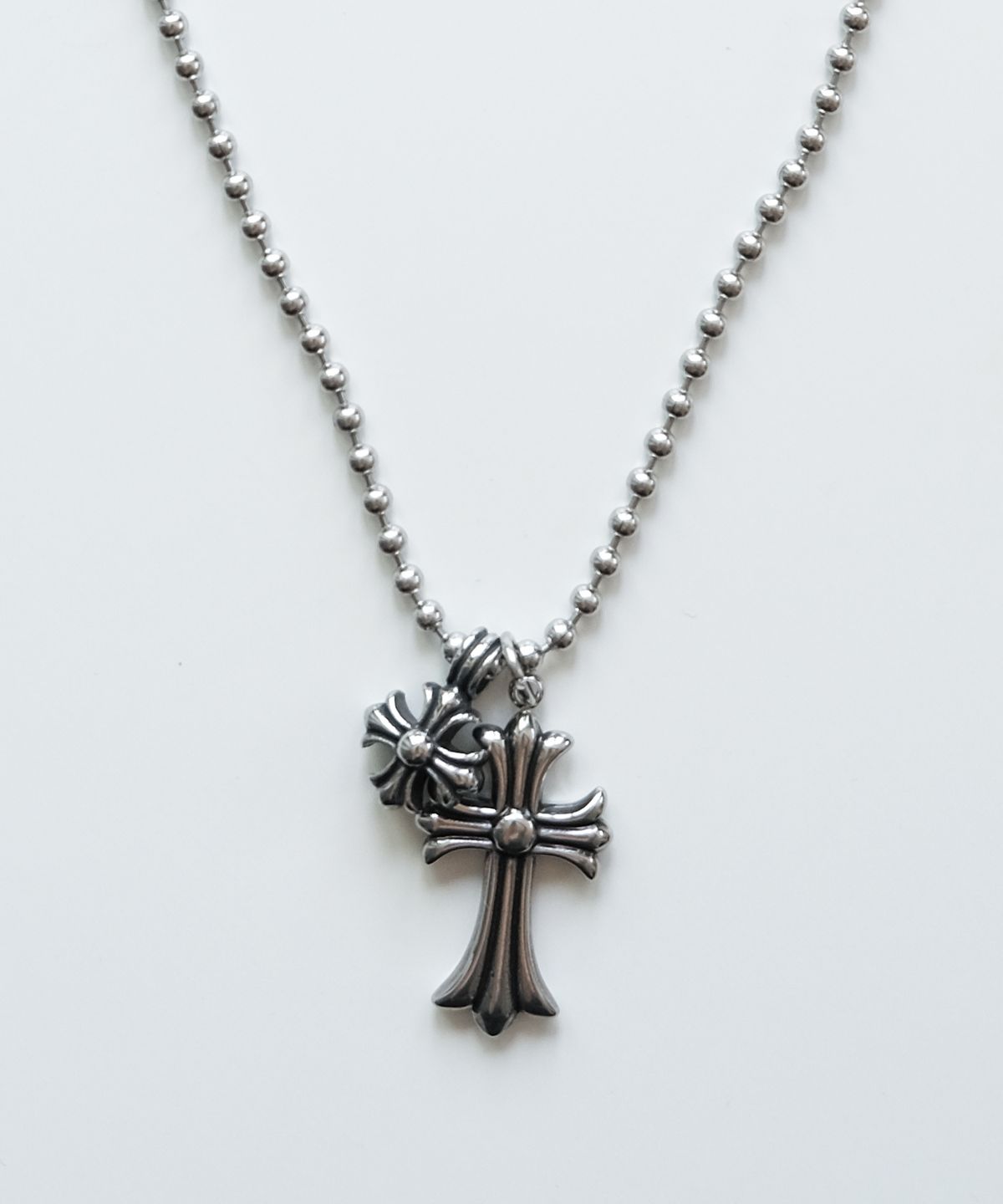 네이키드블러드(NAKEDBLOOD) [HANDMADE] Double Cross Charm Necklace