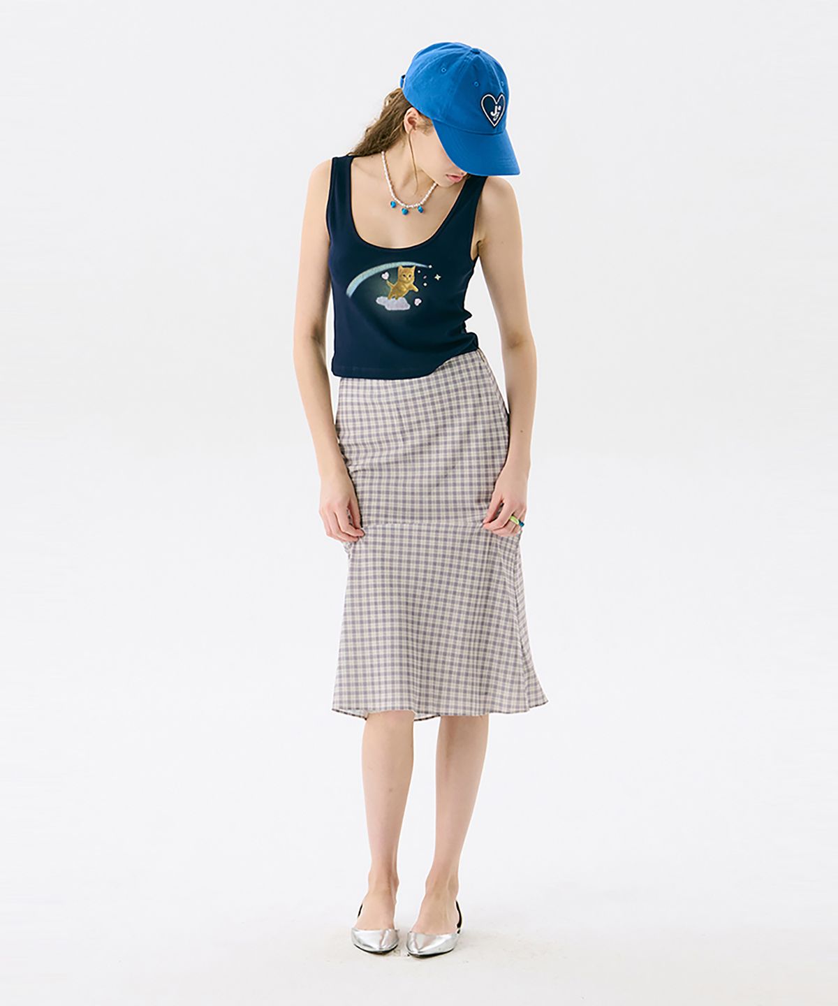 준준스페이스(JUNEJUNE SPACE) Midi Flare Skirt_Beige(미디 플레어 스커트_베이지)