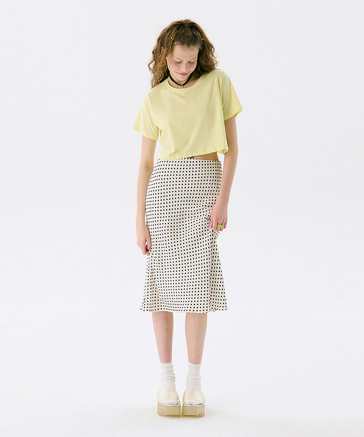준준스페이스(JUNEJUNE SPACE) Midi Flare Skirt_White(미디 플레어 스커트_화이트)