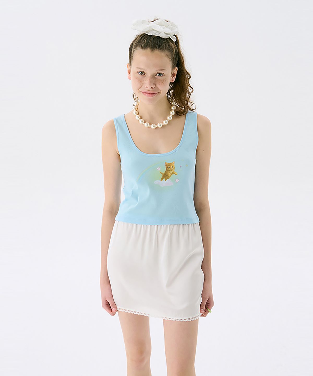 준준스페이스(JUNEJUNE SPACE) Lace Mini Skirt_White(레이스 미니 스커트_화이트)
