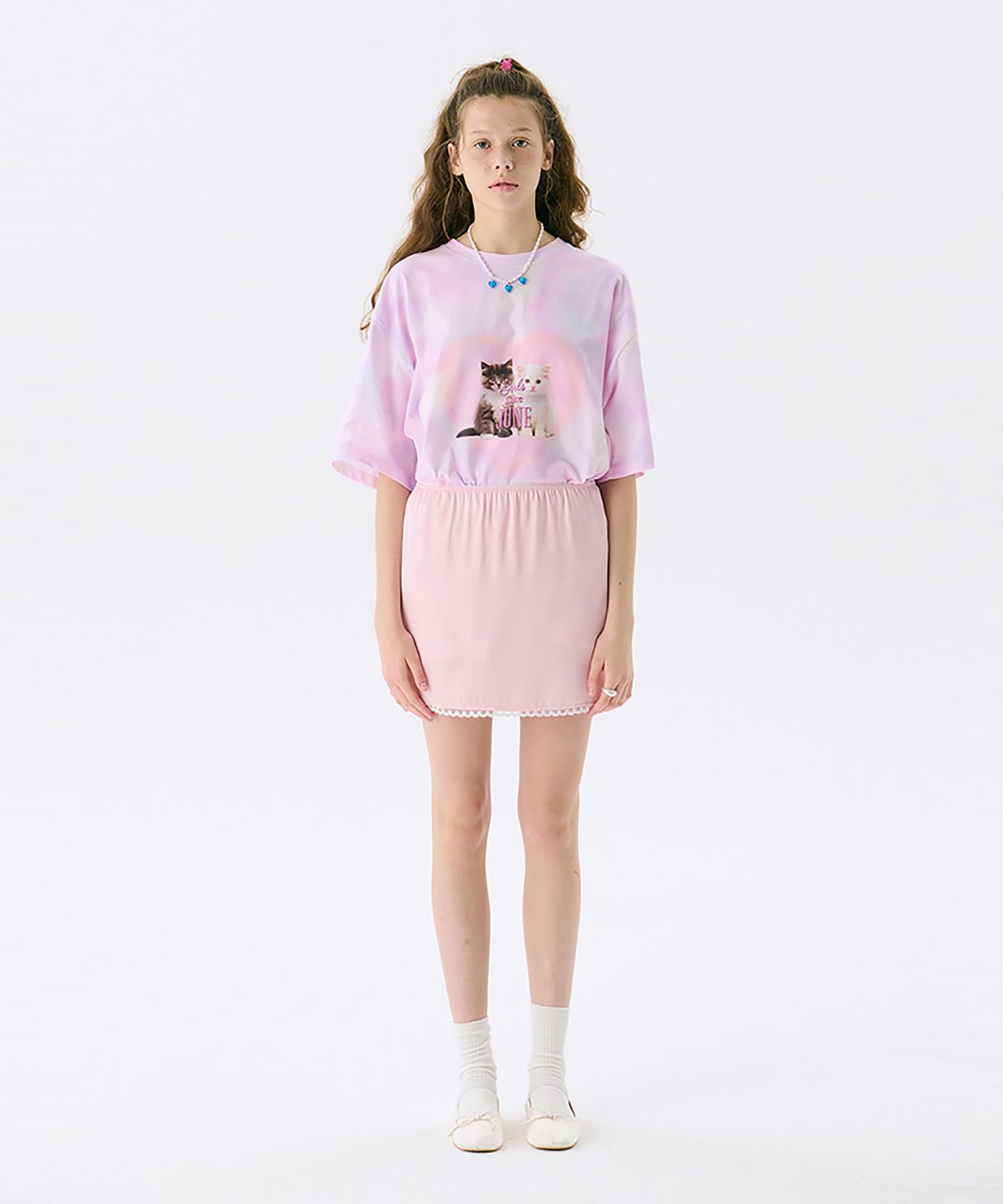 준준스페이스(JUNEJUNE SPACE) Lace Mini Skirt_Light Pink(레이스 미니 스커트_라이트 핑크)
