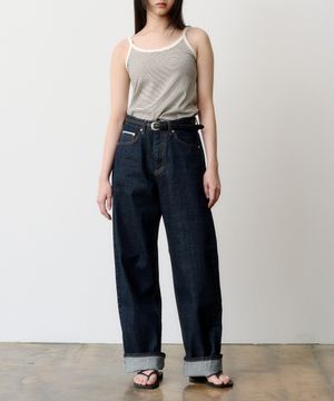 (WOMEN) DEN0901 Selvedge Extra Wide Fit (Deep Indigo)