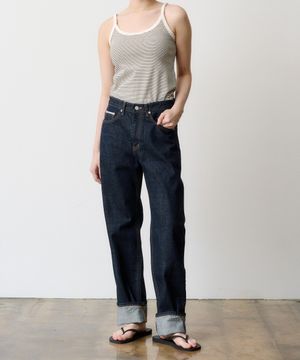 (WOMEN) DEN0932 Selvedge Tapered Fit (Deep Indigo)