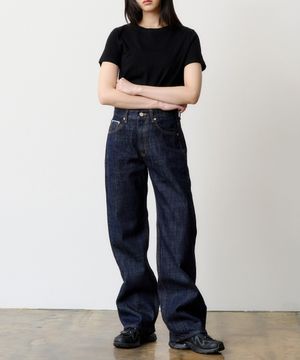 (WOMEN) DEN0861 Selvedge Wide Fit (Mid Indigo)