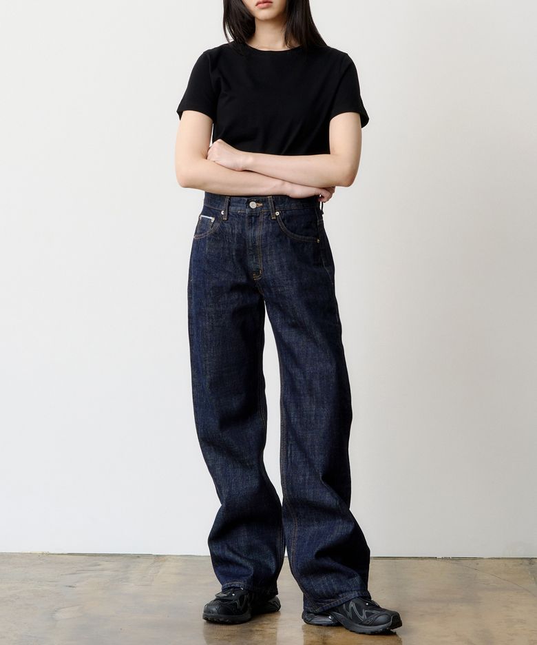 (WOMEN) DEN0861 Selvedge Wide Fit (Mid Indigo)