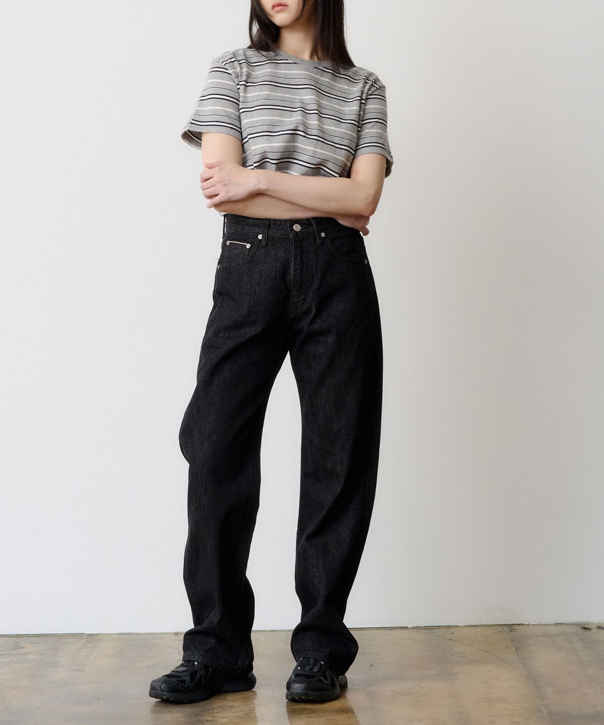 덴메이드(DENMADE) (WOMEN) DEN0061 Selvedge Wide Fit (One Black)