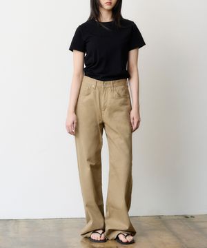 (WOMEN) DEN0601 Extra Wide Cotton Pants (Beige)