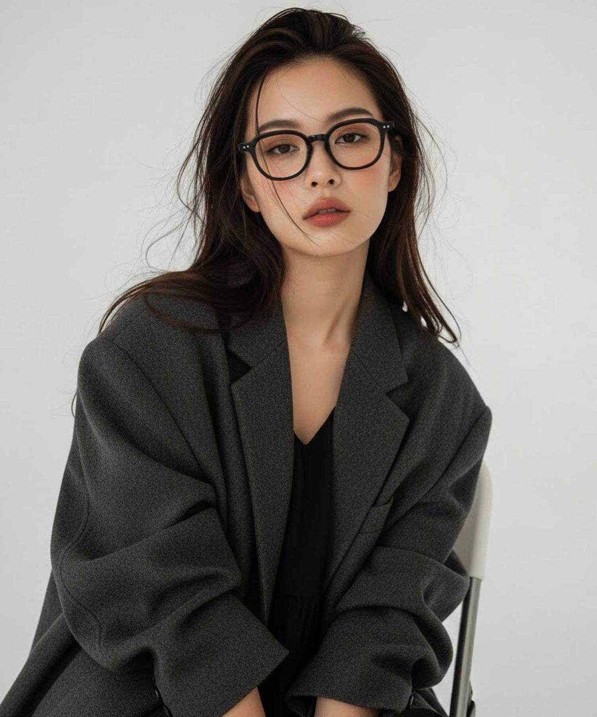 바넬(VHANEL) 블루라이트차단 사각 뿔테 안경 블랙 VN8001CO 700
