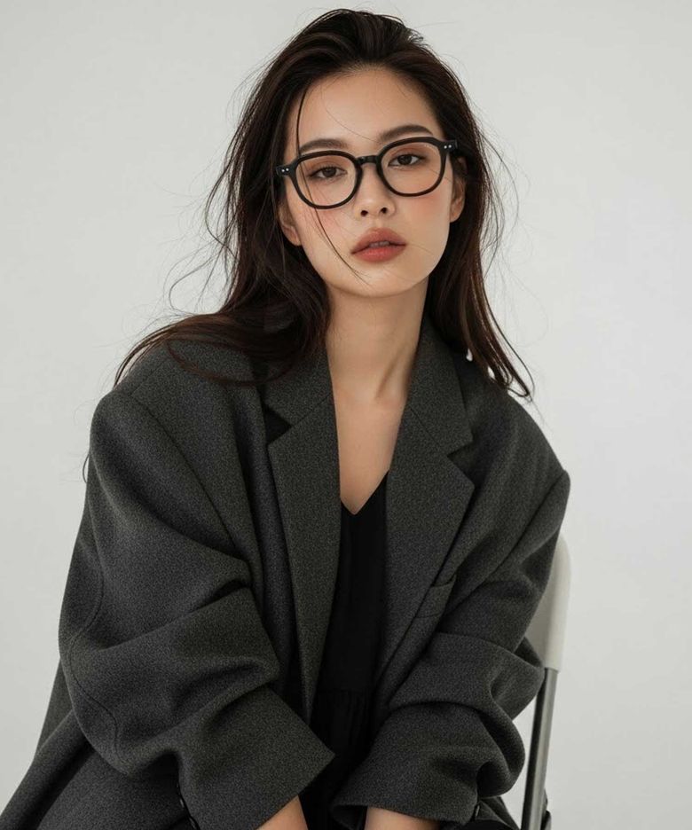 블루라이트차단 사각 뿔테 안경 블랙 VN8001CO 700