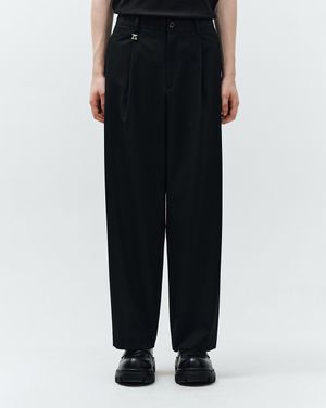 타임리스 원턱 세미와이드 팬츠 블랙 ZH5PT505BK