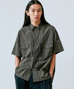 나일론 2ND TYPE 트러커 레귤러 핏 셔츠 차콜