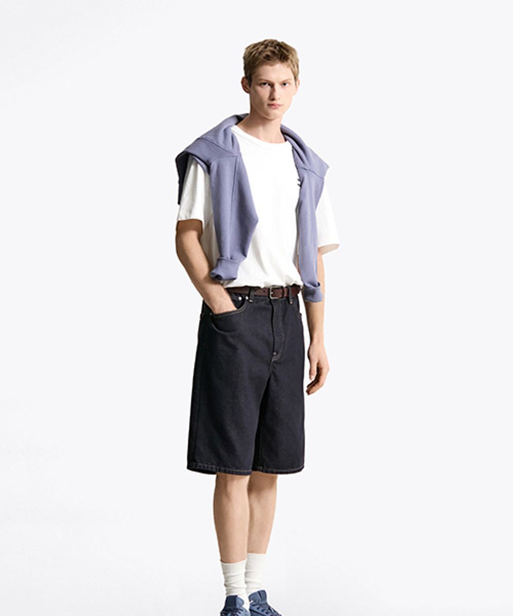 [UNISEX] 배기 5 포켓 데님 쇼츠 (T32F6NEQ11TML11AP)