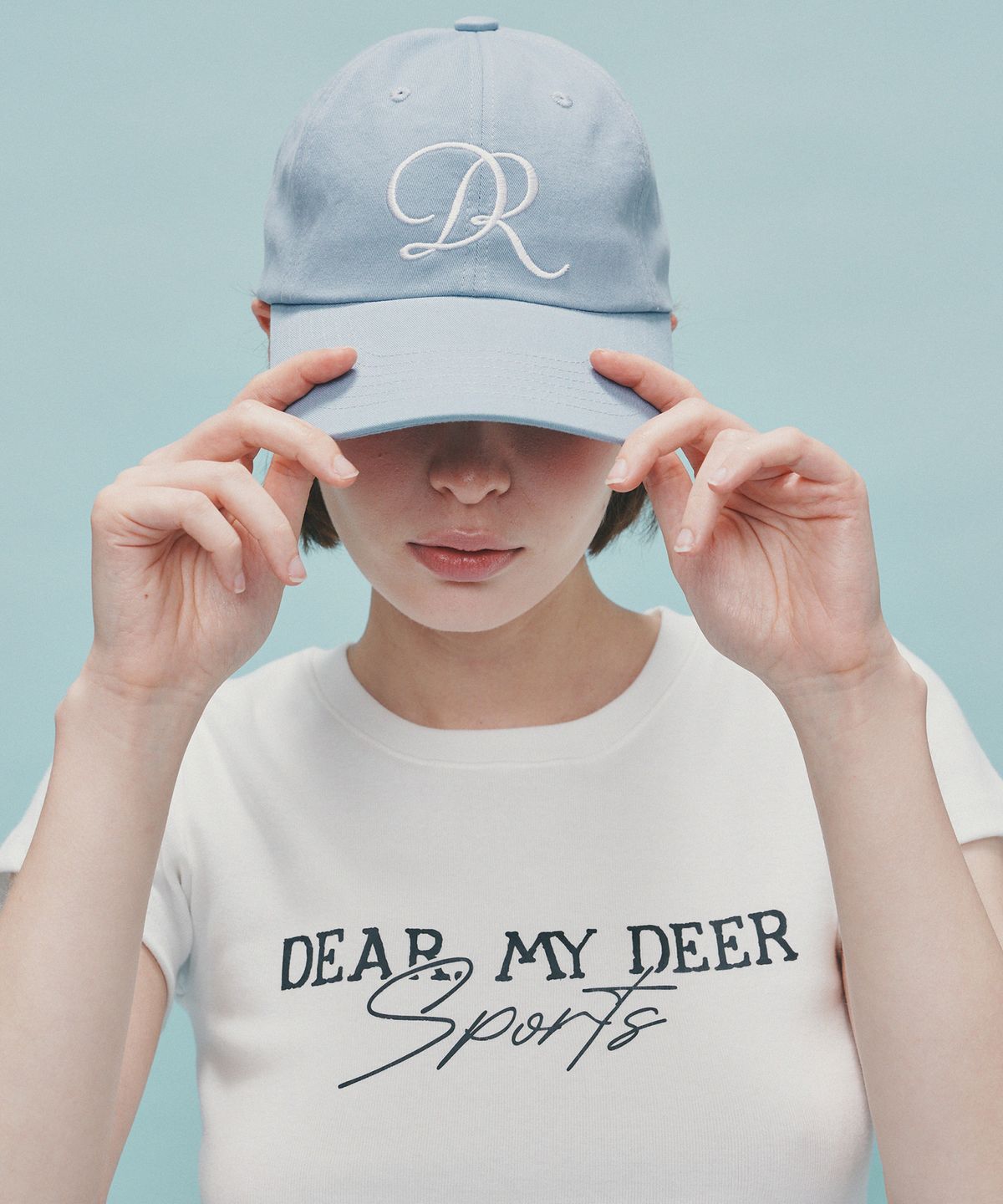 디어마이디어(DEARMYDEER) 디어 DR 볼캡 (스카이블루)