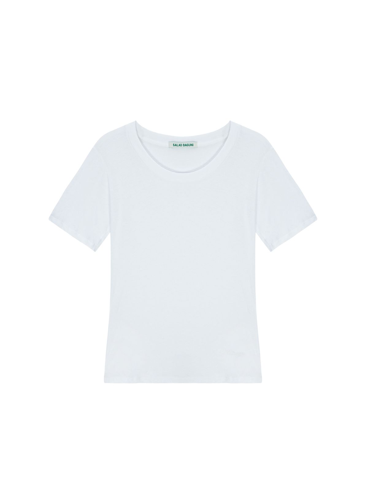 샐러드바구니(SALAD BAGUNI) Soft u-neck signature tee - white