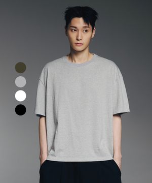 코튼메쉬 오버핏 크롭 숏 슬리브 (4color)