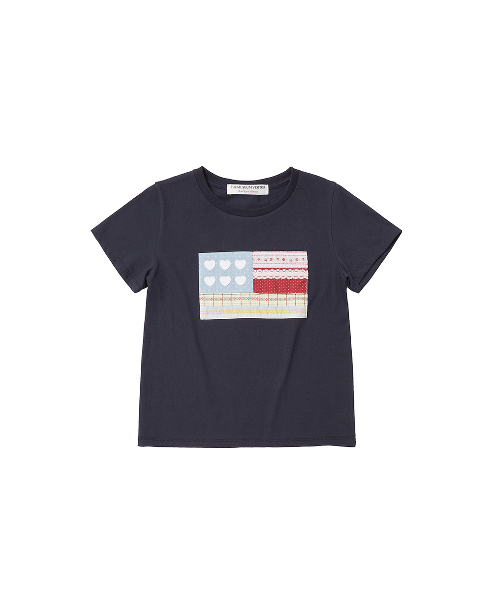 더뮤지엄비지터(THEMUSEUMVISITOR) PATCHWORK SIX HEART T-SHIRT
