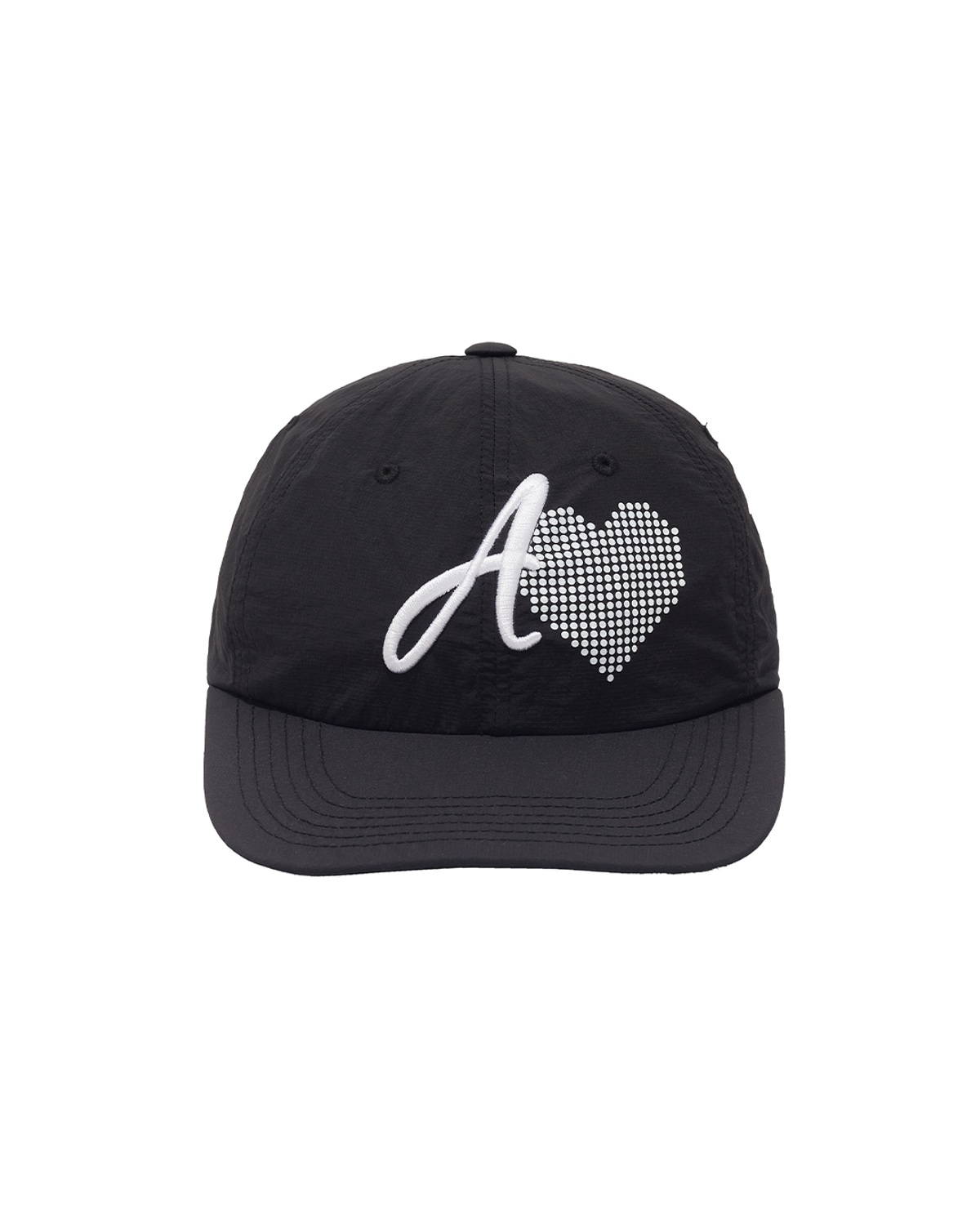 더뮤지엄비지터(THEMUSEUMVISITOR) HEART PANDA NYLON CAP (BLACK)