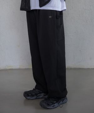 핀턱 와이드 카펜더 팬츠  블랙