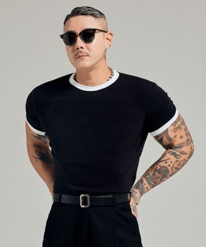 테일러 머슬핏 반팔티셔츠 블랙