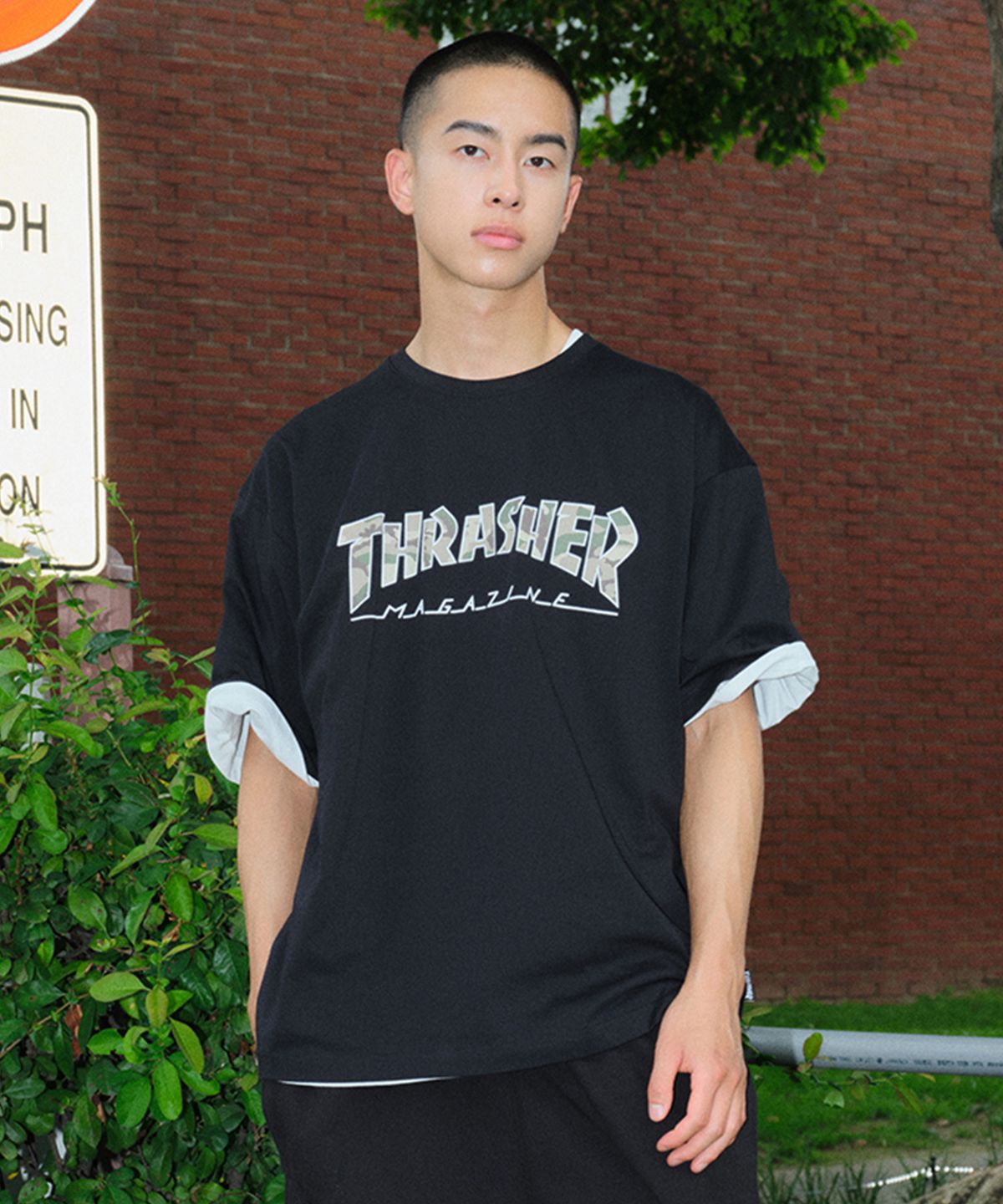 트레셔(THRASHER) 매거진 카모패턴 반팔 티셔츠 블랙